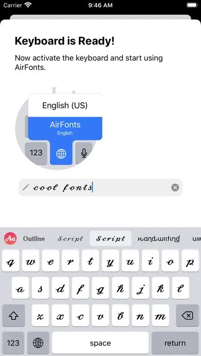 AirFonts: Fancy Fonts Keyboard سکرین شاٹس