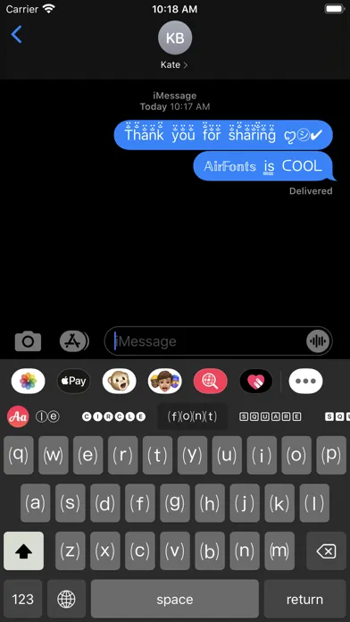 AirFonts: Fancy Fonts Keyboard سکرین شاٹس