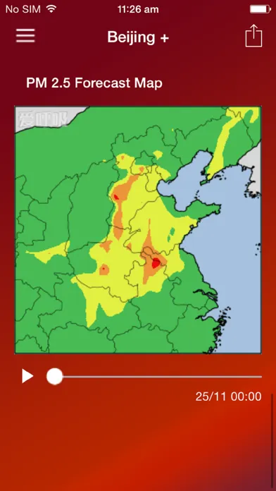China Air Quality Forecast - PM2.5 smog daily and hourly trend应用截图