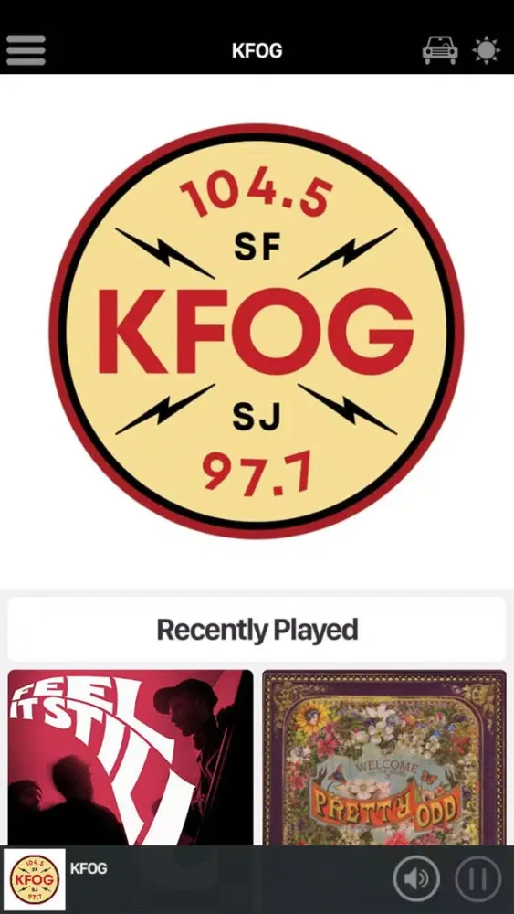 Capturas de tela do KFOG FM