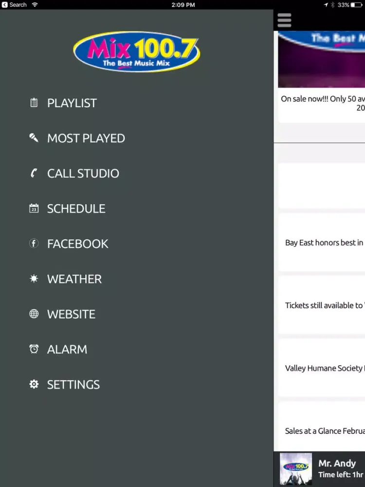Скриншоты Mix 100 FM iPad 