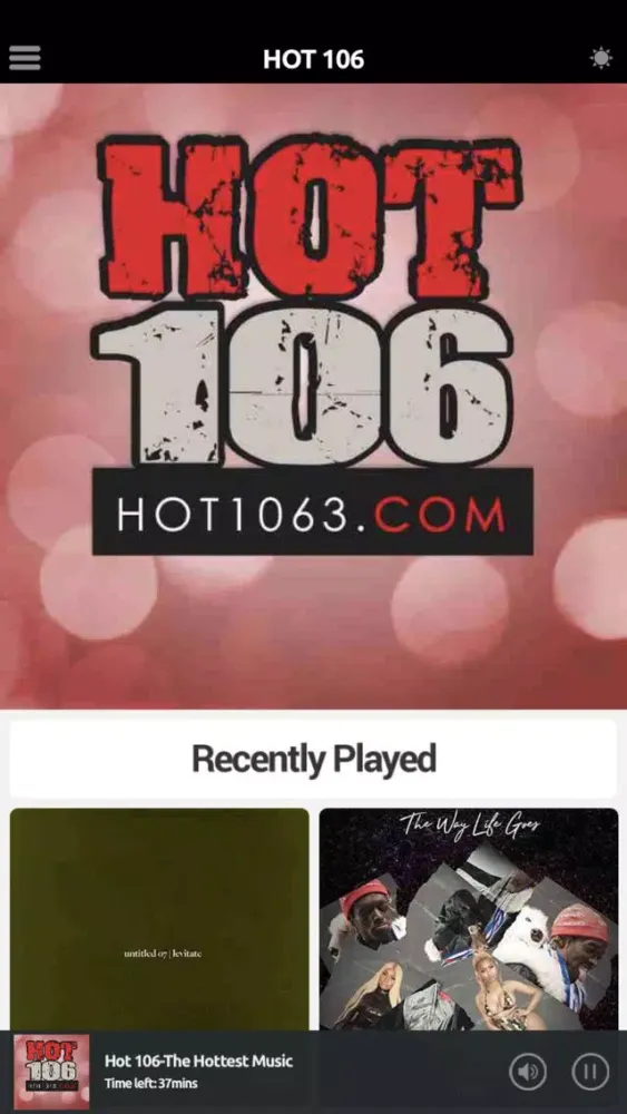 Screenshot di HOT 106