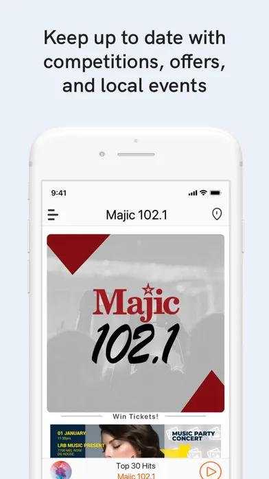 Tangkapan skrin Majic 102.1