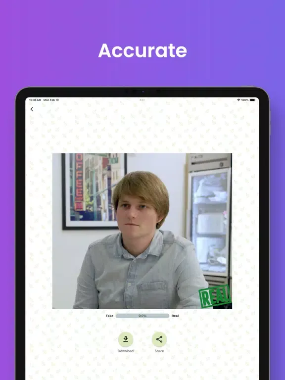 Capturas de pantalla de AI Image Detector - AironHeart iPad 