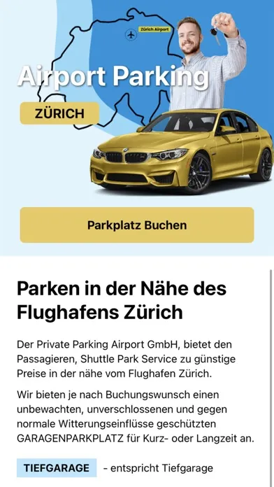 Private Parking Airport Zurich Ekran Görüntüleri