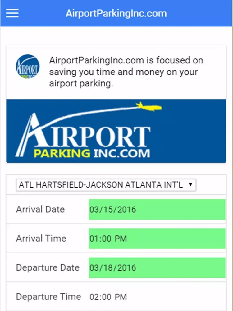 Capturas de tela do AirportParkingInc iPad 