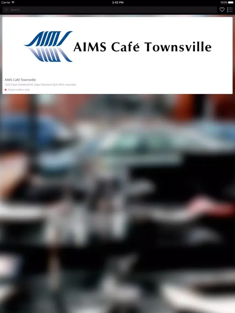 AIMS Cafe Townsville iPad  スクリーンショット