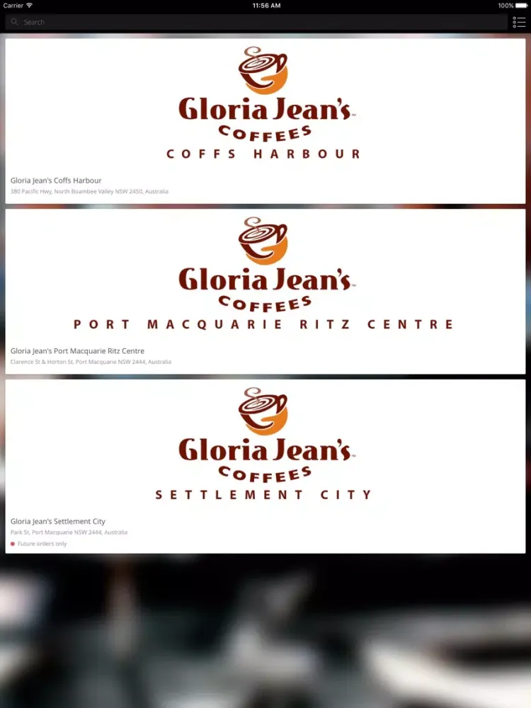 صور Gloria Jean’s Coffs & Port iPad 