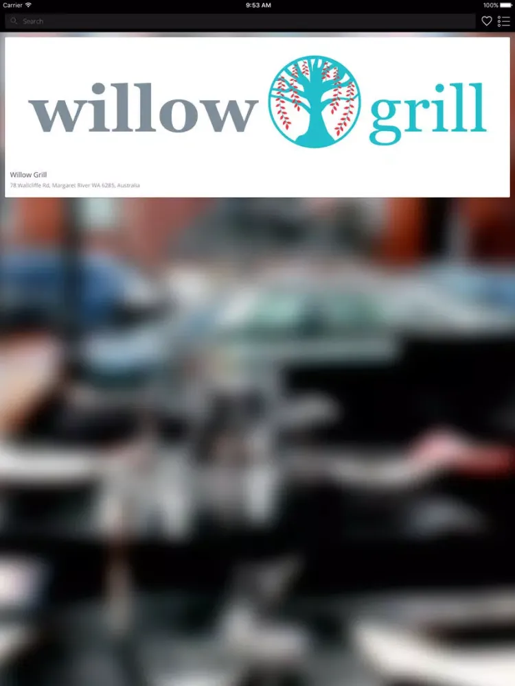 ภาพหน้าจอของ Willow Grill iPad 