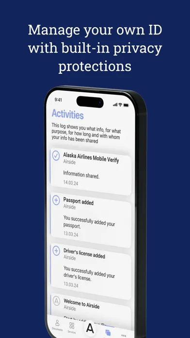 Screenshot di Airside Digital Identity