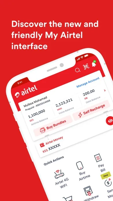 Captures d'écran de My Airtel Africa