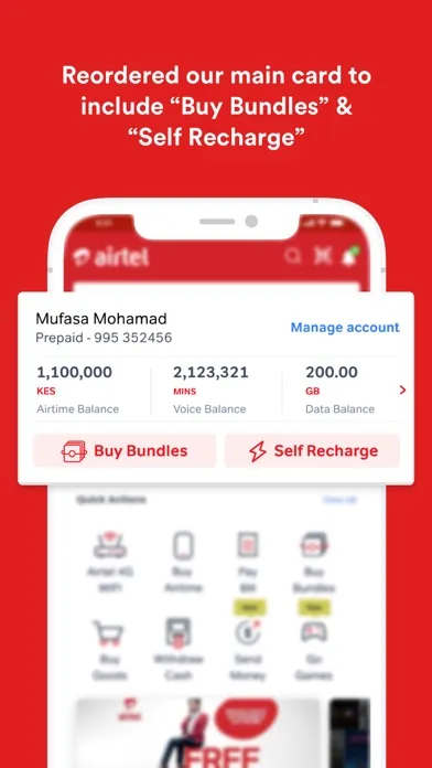 Captures d'écran de My Airtel Africa