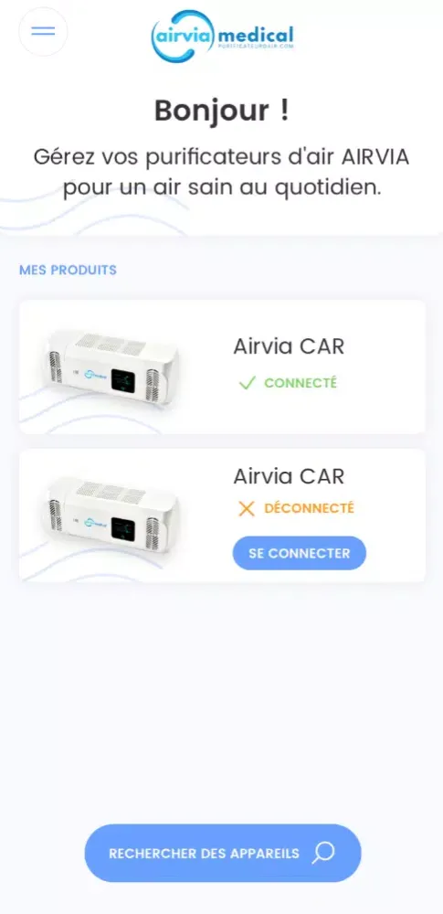 Tangkapan layar AIRVIA Connect