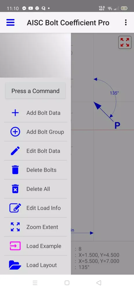 AISC Bolt Coefficient Screenshots