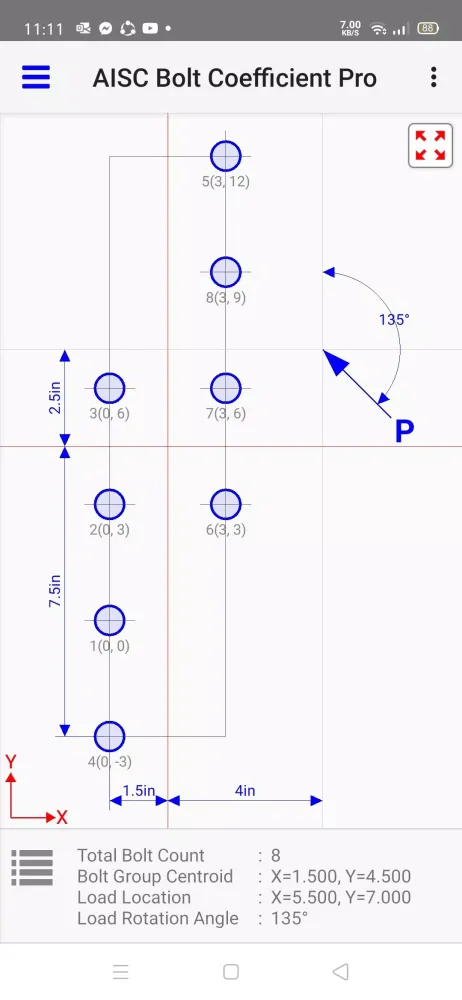 AISC Bolt Coefficient Screenshots