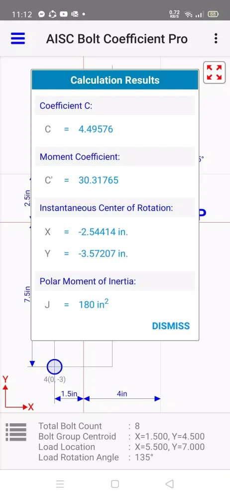 AISC Bolt Coefficient Screenshots