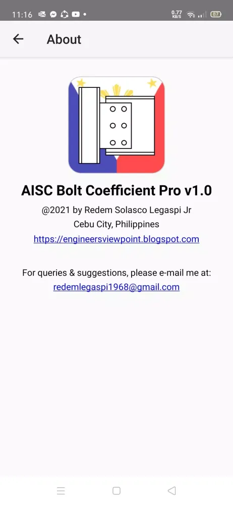 AISC Bolt Coefficient Screenshots