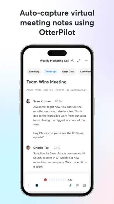 Capturas de pantalla de Otter Transcribe Voice Notes