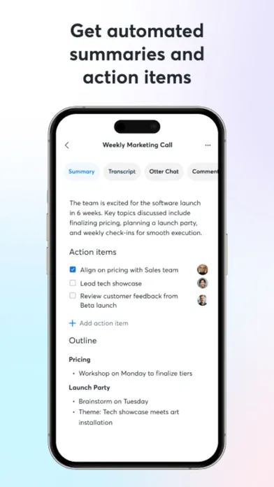 Capturas de pantalla de Otter Transcribe Voice Notes