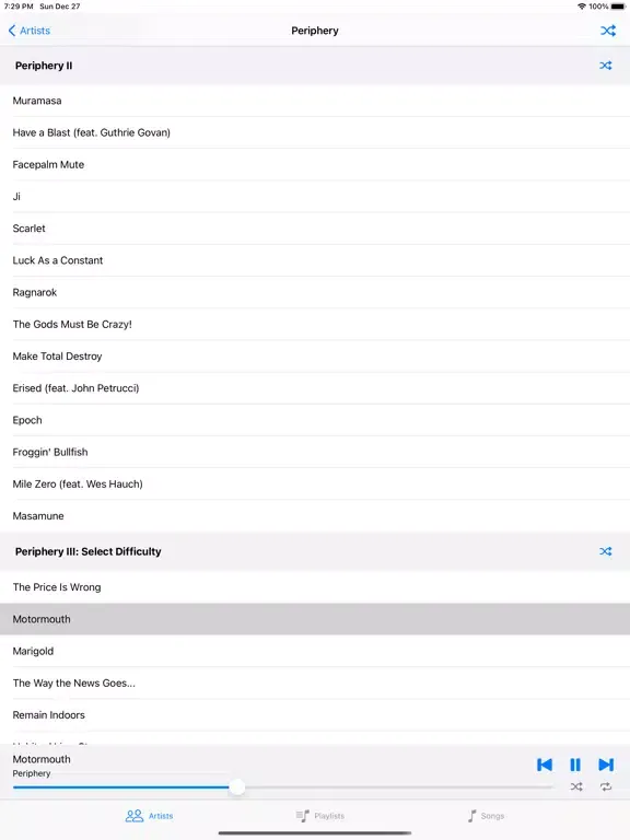Captures d'écran de Bland Music Player iPad 
