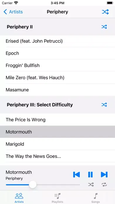 Captures d'écran de Bland Music Player