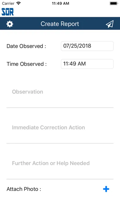 Safety Observation Report Screenshots