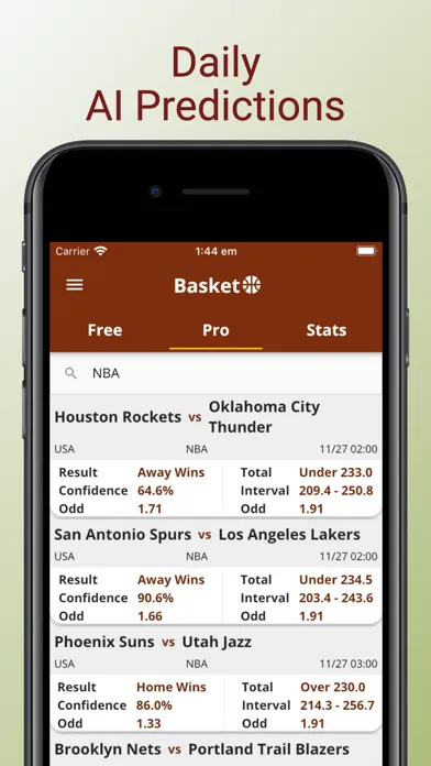 AI Basketball Betting Tipster 스크린샷