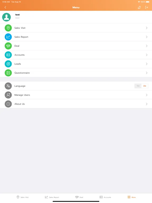 Скриншоты MOAI-CRM CLOUD iPad 