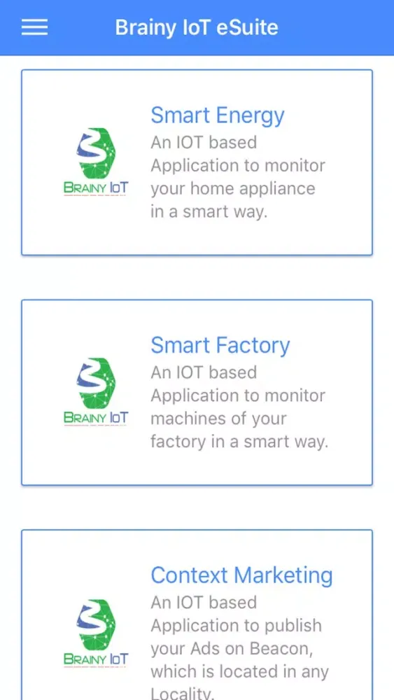 ภาพหน้าจอของ Brainy IoT eSuite