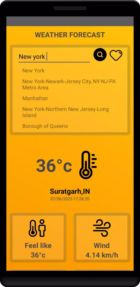 Ảnh chụp màn hình của The Weather App