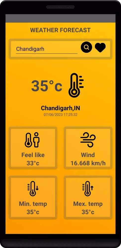 Ảnh chụp màn hình của The Weather App