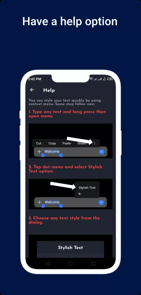 Stylish Text and Emoji Screenshots