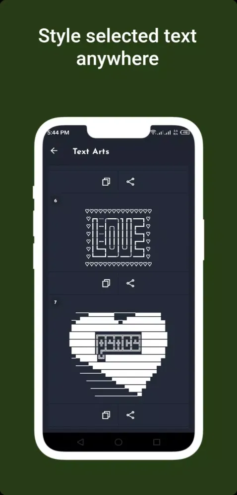 Stylish Text and Emoji Screenshots