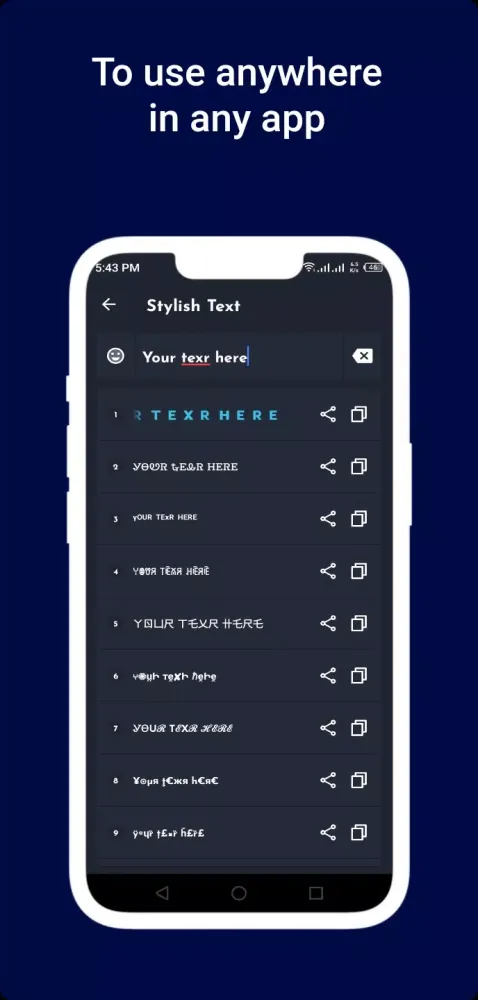 Stylish Text and Emoji Screenshots