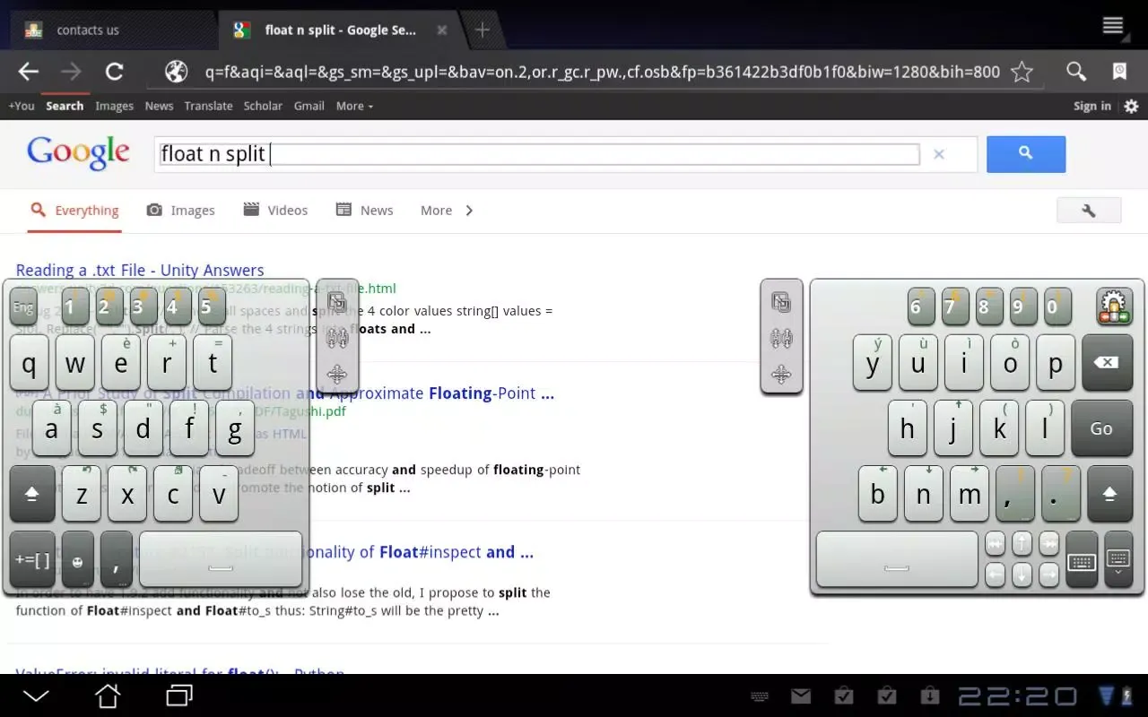 FloatNSplit Tablet Keyboard Plus應用截圖