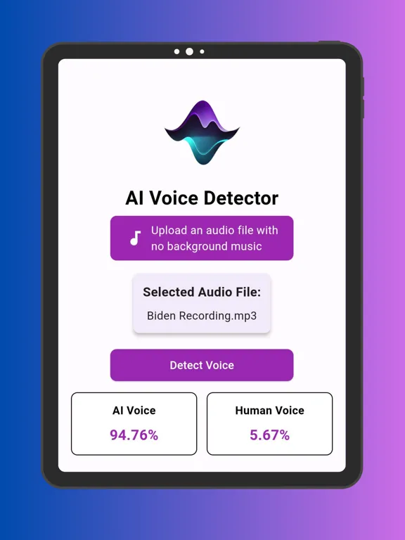 AI Voice Detector iPad  Screenshots