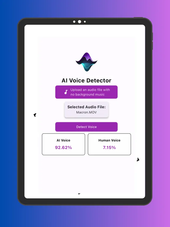 AI Voice Detector iPad  Screenshots