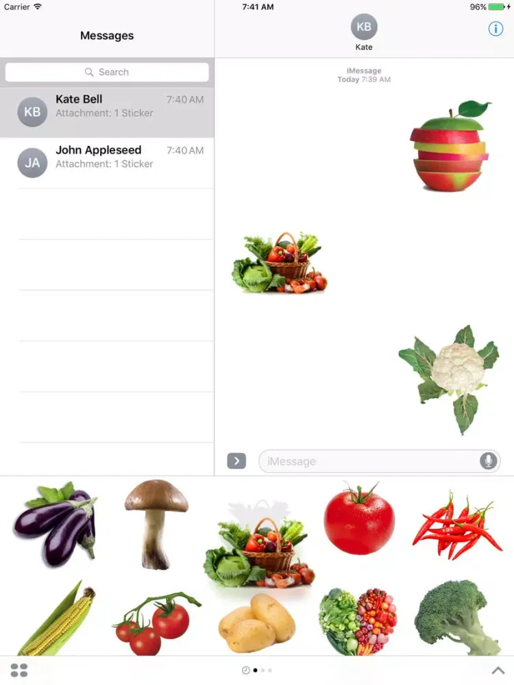 Скриншоты Vegetables Sticker Box iPad 