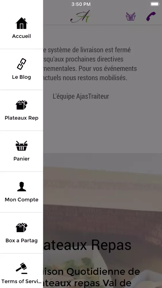 Captures d'écran de Ajas Traiteur