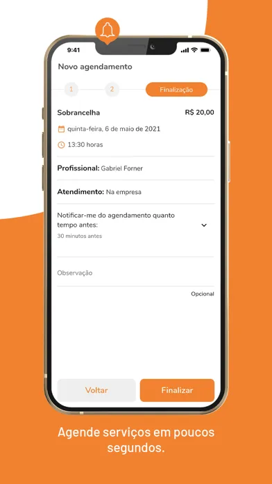 Tangkapan skrin Ajatus: Agendamento online