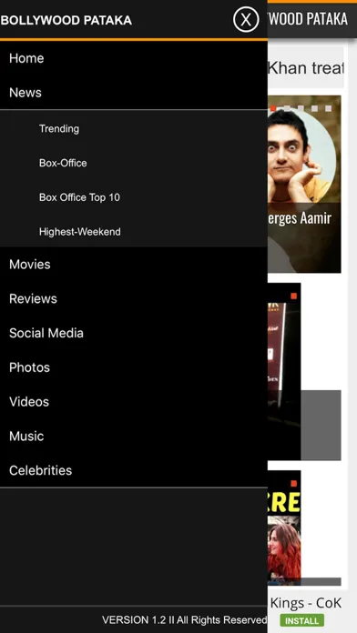 Capturas de tela do Bollywood Pataka