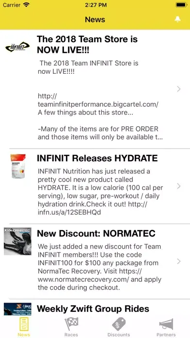 Ảnh chụp màn hình của Team Infinit
