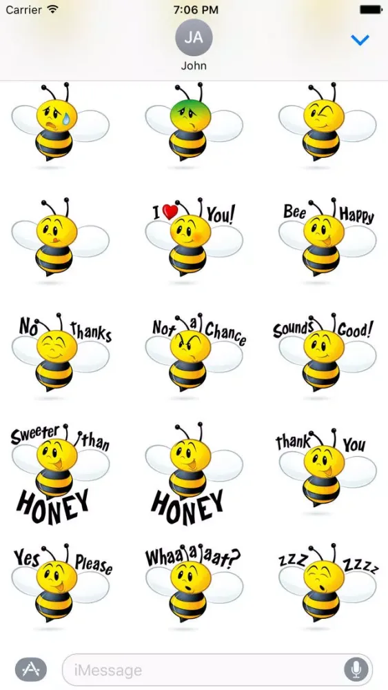 Bee Sticker Pack 스크린샷