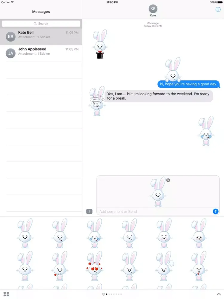 Zrzuty ekranu Bunny Sticker Pack iPad 