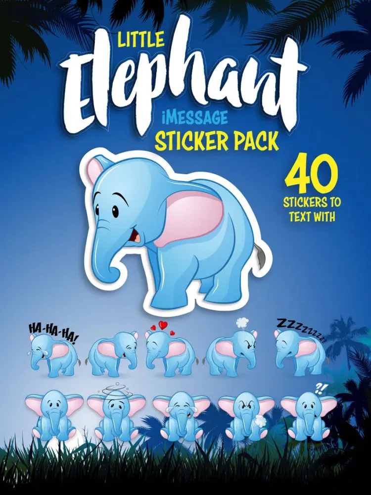 Elephant Animal Stickers iPad 应用截图
