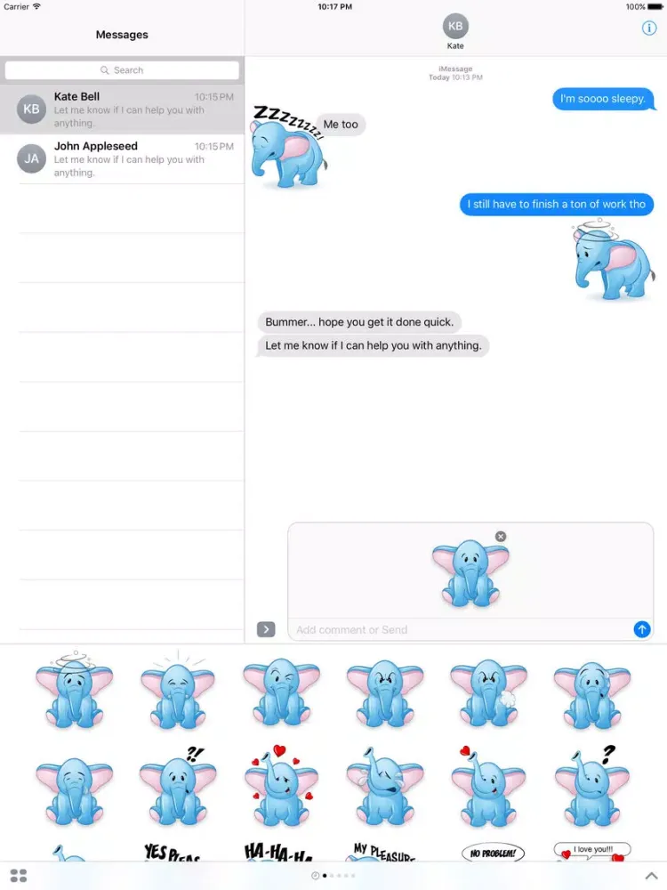 Elephant Animal Stickers iPad 应用截图