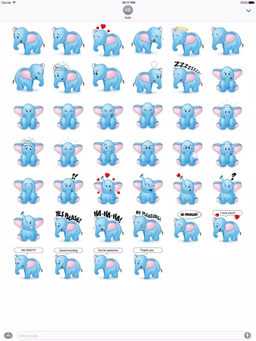 Elephant Animal Stickers iPad 應用截圖