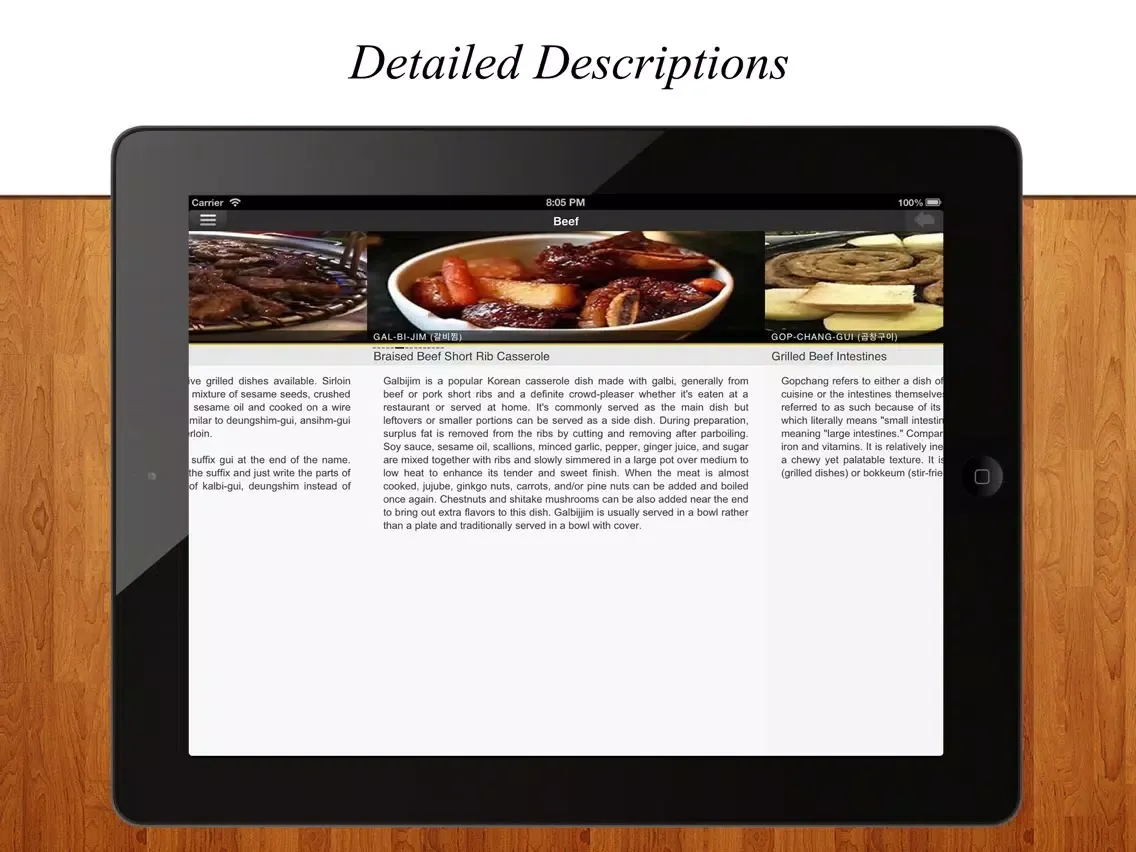 Korean Food Facts (for trips to Korea 한국 음식 소개) iPad  স্ক্রিনশট