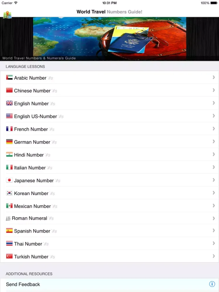 World Travel Numbers Guide (AE,CN,FR,DE,IN,IT,JP,KR,ES,TH,TR) iPad 应用截图