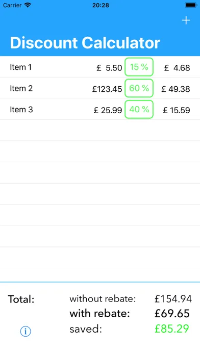 Capturas de tela do Rebate & Discount Calculator